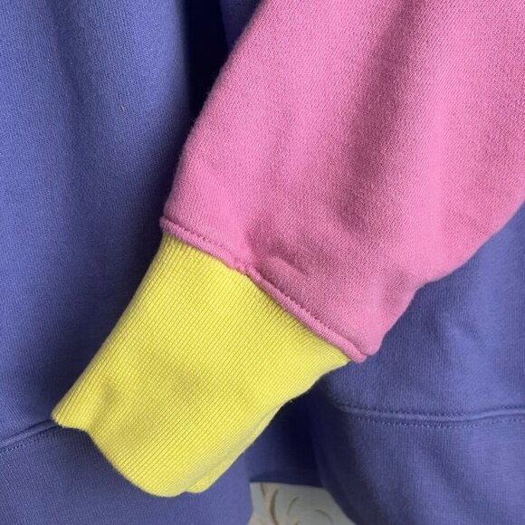 Teddy Fresh Hoodie Small Colorblock Pastel Pullover Logo Patch Unisex Cotton - Picture 5 of 9